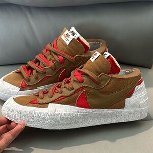 NIKE SACAI BLAZERS in red and brown color. In great condition. Men’s size 12